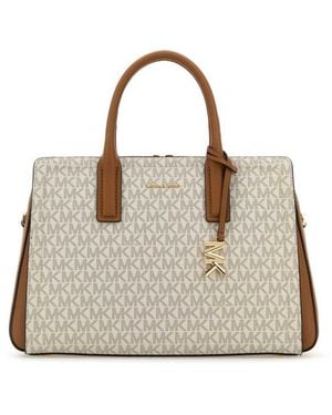 Michael Kors Printed Canvas Medium Laila Handbag - Natural