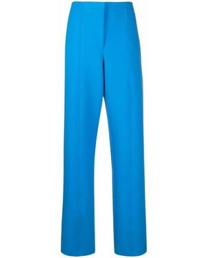 Ferragamo High-Waisted Straight-Leg Pants - Blue