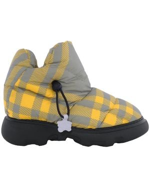 Burberry Check Pillow Boots - Yellow
