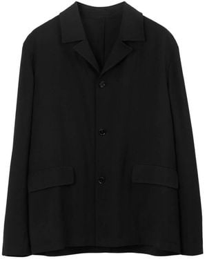 Burberry Loose Fit Wool Tailored Jacket, Brand Size 56 Us - Black
