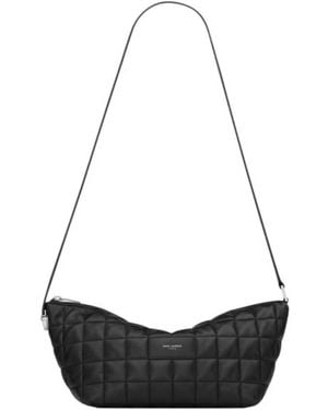 Saint Laurent Carre-Quilted Le Tuc Crossbody Bag - Black