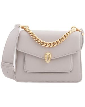 BVLGARI Serpenti Forever Maxi Chain Crossbody Bag - Grey