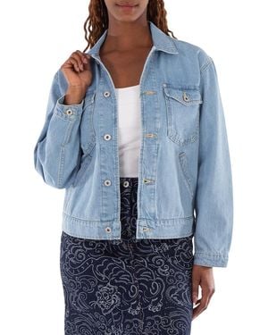 KENZO Embroidered Trucker Long Sleeve Jacket - Blue
