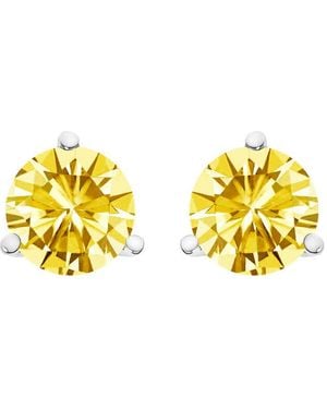 Haus of Brilliance 14K 3-Prong Martini Set 2.0 Cttw Lab Grown Diamond Solitaire Stud Earrings - Yellow