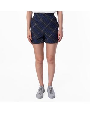 Burberry Check Printed Ekd Shorts, Brand Size 2 Us - Blue