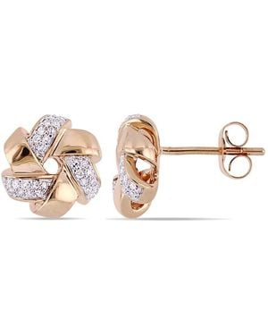 Amour 1/6 Ct Tw Diamond Swirl Stud Earrings - Metallic