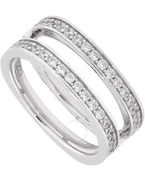 Apm Monaco Double Line Pave Stering Ring - Metallic