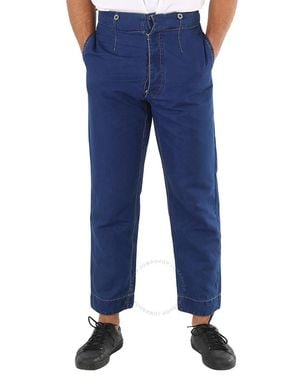 MM6 by Maison Martin Margiela Maison Margiela Stitched Straight Leg Trousers - Blue