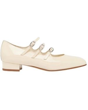 CAREL PARIS Ariana Patent Leather Mary Janes, Brand Size 38 Us - Natural