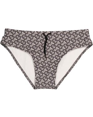 Burberry Mid Grayes Monogram Swim Briefs - White