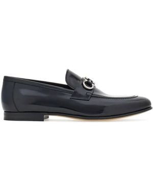 Ferragamo Gancini Buckle Leather Loafers - Blue