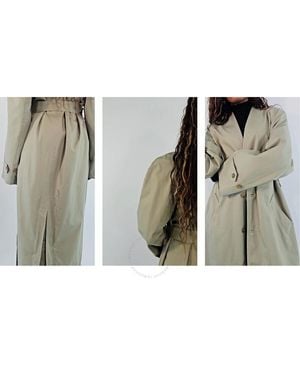 Balenciaga Ladies Military Belted Cotton Trench Coat, Brand Size 34 (Us - Natural