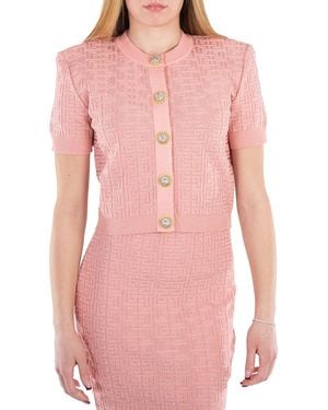 Balmain Pb Labyrinth Knit Cardigan - Pink