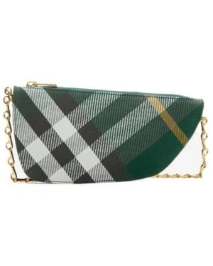 Burberry Micro Shield Check Chain Sling Bag - Green