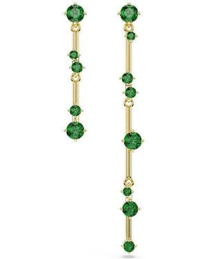 Swarovski Constella Asymmetrical Drop Earrings - Green