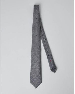 Brunello Cucinelli Wool Patterned Tie - Gray