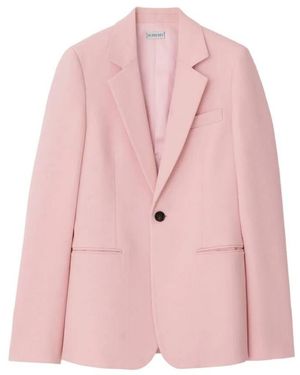 Burberry Single-Breasted Wool Blazer Jacket, Brand Size 6 Us - Pink