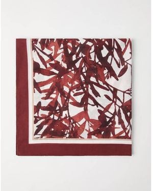 Brunello Cucinelli Bordeaux Printed Cotton Scarf - Red