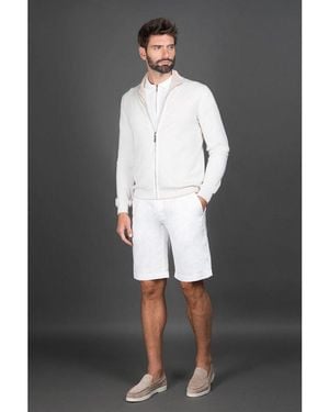 Moorer Zip Front Sweater - Gray