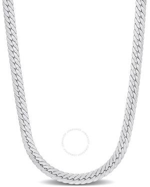Amour Herringbone Chain Necklace - Metallic