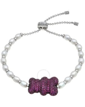 Apm Monaco Yummy Bear Adjustable Pearl Bracelet - Metallic