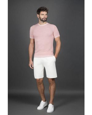 Moorer Light Short Sleeve Sweater - Gray