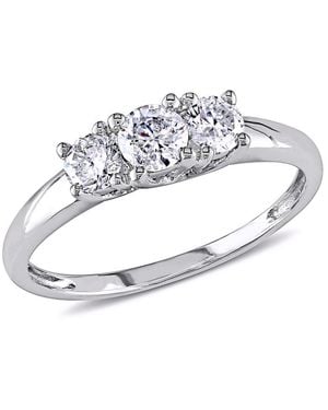 Amour 1/2 Ct Tw Three-Stone Diamond Engagement Ring - Metallic