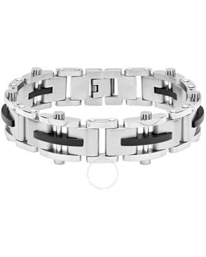 Robert Alton Stainless Steel & Dash Link Bracelet - Metallic