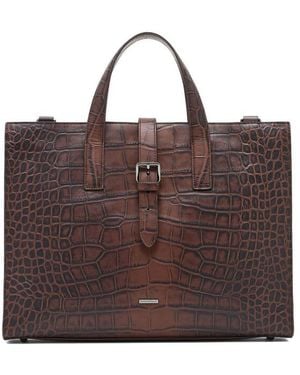 Emporio Armani Leather Briefcase - Brown