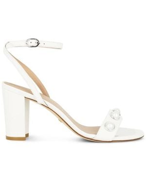 Stuart Weitzman Nearlybare Portia 85 Leather Sandals - White