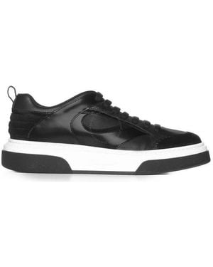 Ferragamo Ferragamo Cassina Leather Low-Top Trainers - Black