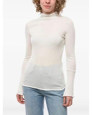 Ferragamo Long Sleeves Round-Neck - White