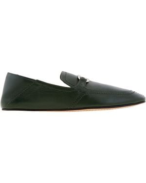 Ferragamo Elaine New Vara Buckle Loafers - Green