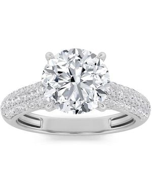 Mure And Co 1.5Ctw Round Shaped Lab Grown Diamond (F/Vs) Hidden Halo Accented Engagement Ring - White