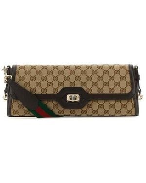 Gucci Original Gg Fabric Medium Luce Shoulder Bag - Metallic