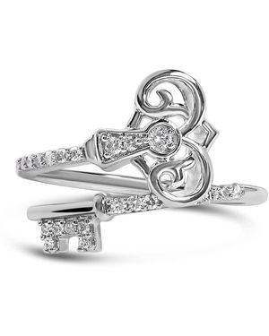 Haus of Brilliance Sterling 1/6 Cttw Key And Keyhole Diamond Ring - Metallic
