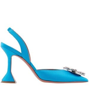 AMINA MUADDI Azur Satin Begum Slingback Court Shoes - Blue