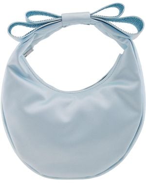 Mach & Mach Small Cadeau Satin Top Handle Bag - Blue