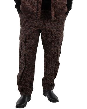 Moschino Allover Monogrammed Cargo Pants, Brand Size 46 (Us - Brown