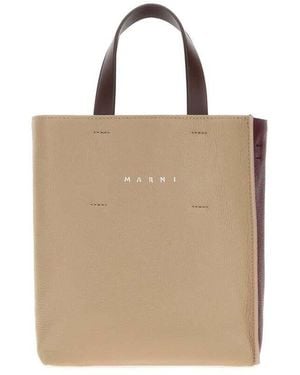 Marni Museo Top Handle Bag - Natural