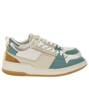 Ferragamo Dennis Panelled Low-Top Trainers - Blue