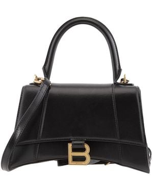 Balenciaga Leather Small Hourglass Box Handbag - Black