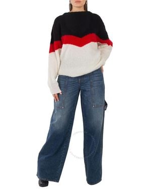 Stella McCartney Ladies Chevron Stripe Cape Jumper - Blue