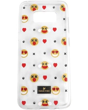 Swarovski Transparent Humorist Galaxy S8 Smartphone Case With Bumper - White