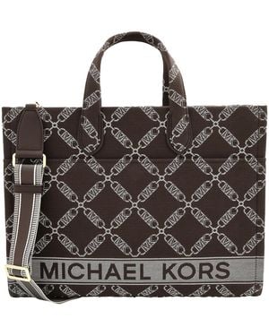 Michael Kors Michael Gigi Large Empire Logo Jacquard Tote Bag - Black