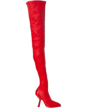 Ferragamo Ferragamo Ramii Nappa Stretch Thigh-High Boots - Red