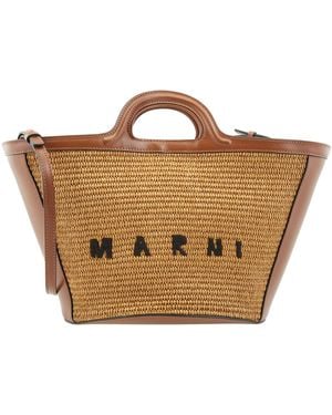 Marni Ladies Raw Sienna Tropicalia Logo Small Bag - Brown