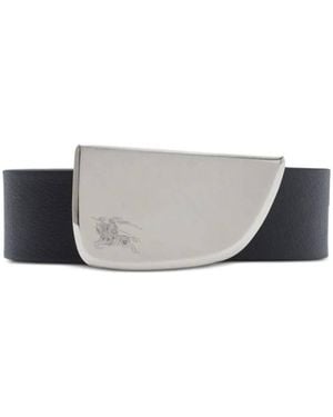 Burberry Shield Buckle Leather Belt - Grey