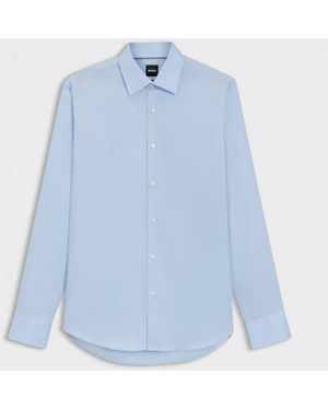 BOSS Joe-Kent Cotton Poplin Regular-Fit Shirt, Brand Size 38 (Neck - Blue