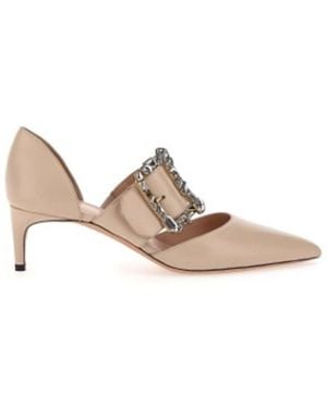 Bally Jessye 55 Buckle Leather Pumps, Brand Size 37 Us - Brown